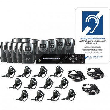 Williams Sound FM 558-12 FM Plus Large Area Dual FM and Wi-Fi Assistive Listening System (12 Receivers)