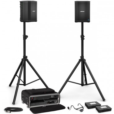 Portable Fitness Sound System Package with 2 Bose S1 Pro Systems and Water-Resistant Fitness Micro Headset Wireless System