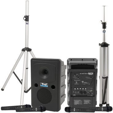 Anchor Audio Go Getter AIR X4 Portable Sound System with 2 Wireless AIR Bluetooth Speakers and 4 Wireless Microphones