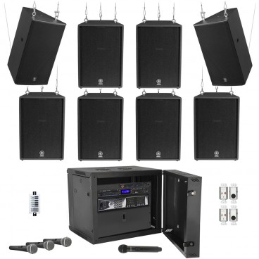Yamaha Gymnasium Sound System with 8 C115VA Loudspeakers, Ashly PEMA 8250 Power Amplifier and Bluetooth Media Player