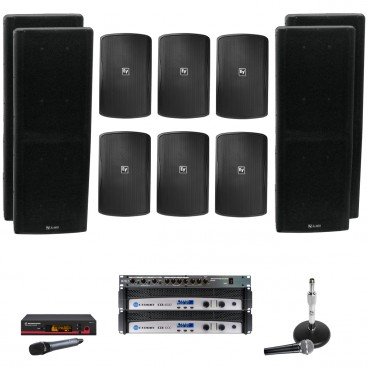 Gymnasium Sound System with 6 Electro-Voice ZXi Loudspeakers 4 SX Series Loudspeakers and Crown CDi Amplifiers