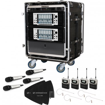 Sennheiser High-End Multi-Channel Wireless Microphone Rack System with 8 Wireless Microphones (Discontinued Components)