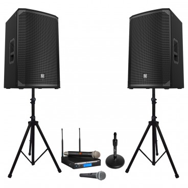Portable Soccer Field Sound System with 2 Electro-Voice EKX Powered Speakers