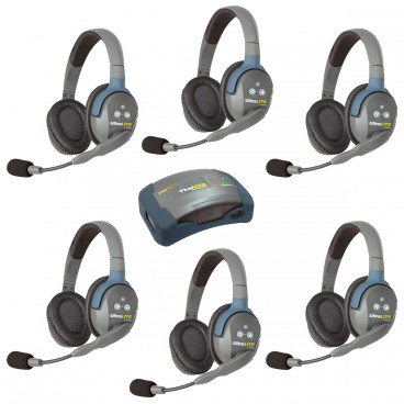 Eartec HUB6D UltraLITE 6 Person Wireless Headset System with Hub and Case (Double)