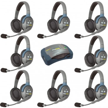 Eartec HUB8D UltraLITE 8 Person Wireless Headset System with Hub and Case (Double)