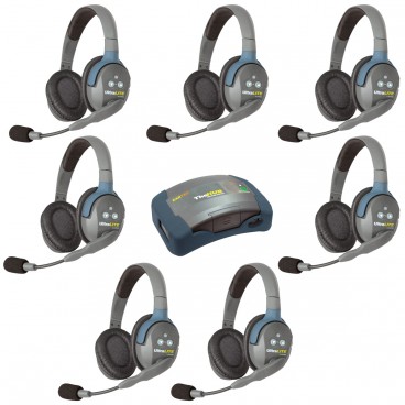 Eartec HUB7D UltraLITE 7 Person Wireless Headset System with Hub and Case (Double)