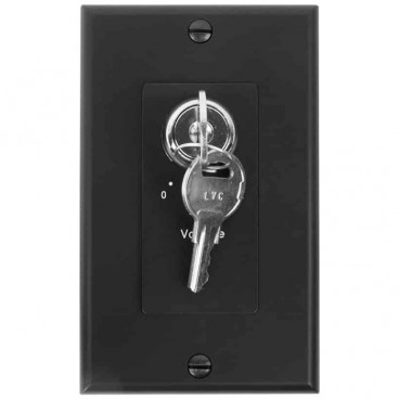 Lowell KL100-DB Keylock Series 100W Volume Control with Key Switch - Black