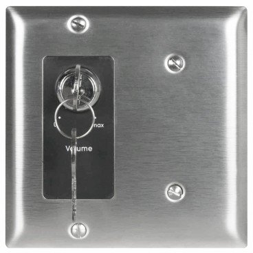 Lowell KL200-DSB 200W Volume Control with Key Switch and 2-Gang Wall Plate