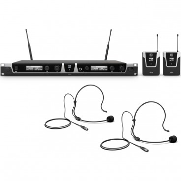 LD Systems U505 BPG 2 Dual Wireless Microphone System with Bodypacks and Headsets