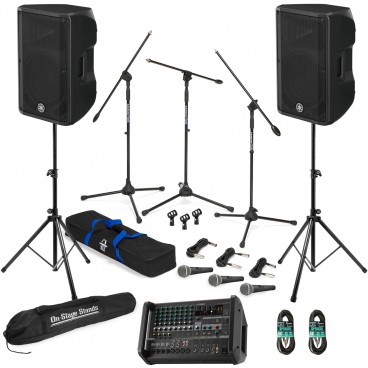 Live Sound System Package with 2 Yamaha CBR12 Speakers and Yamaha EMX5 Powered Mixer