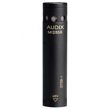 Audix M1255BHC Miniaturized High Output Hypercardioid Condenser Microphone for Distance Miking - Black