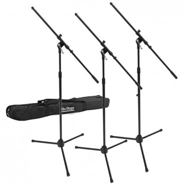 On-Stage Stands MSP7703 Euroboom Microphone Stands with Bag (3 Pack)