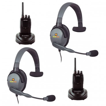 Eartec Scrambler 2-User SC-1000 2-Way Radio System with Max4G Single Inline PTT Headsets