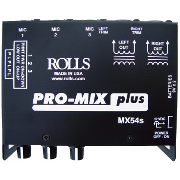 Rolls MX54s 3-Channel Microphone Mixer