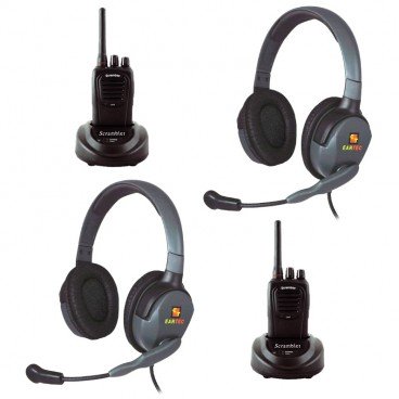Eartec Scrambler 2-User SC-1000 2-Way Radio System with Max4G Double Inline PTT Headsets