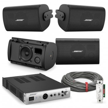 Office Sound System with 4 Bose FreeSpace FS2SE Wall Mount Speakers and IZA 250-LZ Integrated Zone Amplifier