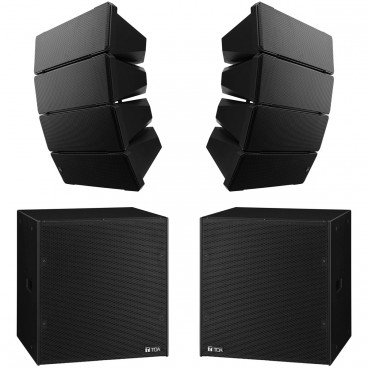 Professional Loudspeaker Package with 2 TOA HX-7 Loudspeakers and 2 FB-150 Subwoofers (Crowds up to 800)
