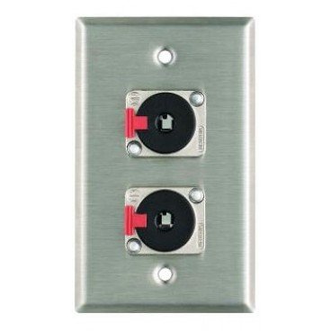 ProCo WP1007 Single Gang Wall Plate with Dual Neutrik Locking TRS Connectors
