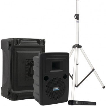 Portable Stadium Sound System with Wireless Microphone, Bluetooth and 117 dB Output for Crowds of up to 1,500