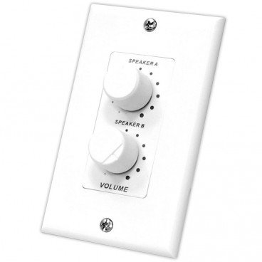 Pyle Audio PVCD15 In-Wall Right and Left Speaker Dual Knob Independent Volume Control Plate