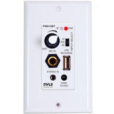 Pyle Audio PWA15BT In-Wall Audio Control Receiver with Built-In Amplifier and Bluetooth 