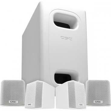QSC AcousticDesign Series AD-S.SAT Surface Mount Satellite Speaker System with Subwoofer - White