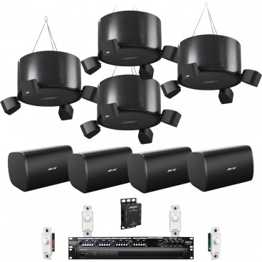 Bose 4-Zone Restaurant Sound System with 4 Omni Pendant-Mount Satellite Systems and 4 Outdoor Patio Loudspeakers (Discontinued)