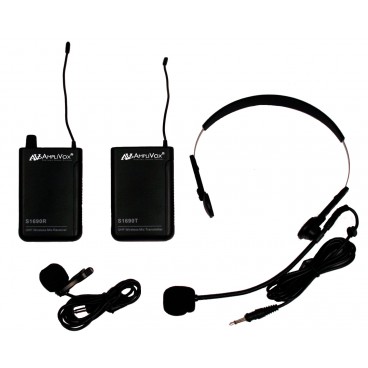 AmpliVox S1601 Lavalier and Headset Microphone Wireless System