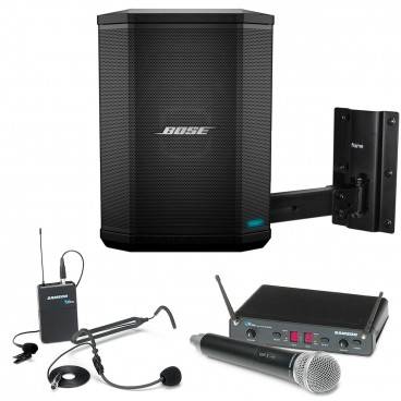 Bose S1 Pro Bluetooth Speaker System Bundle with Battery, Shure PGA48  Microphone, 15ft XLR Audio Cable (6 items)