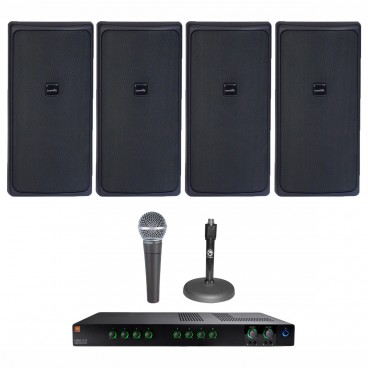 Stadium Sound System with 4 Community Surface Mount Loudspeakers and JBL Mixer Amplifier