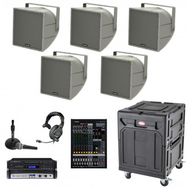 Stadium Sound System with 5 Community All-Weather Loudspeakers and Crown Power Amplifier