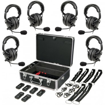 Listen Tech 6 Person ListenTALK Headset Coaching Wireless Communication System for High Noise Environments