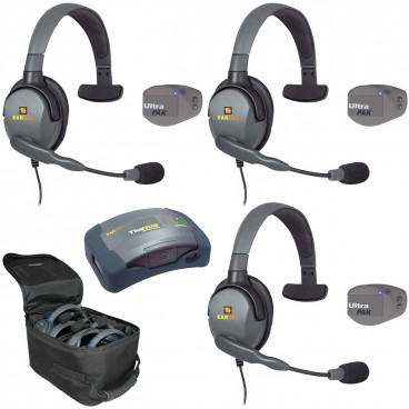 Eartec UPMX4GS3 UltraPAK 3-Person Intercom System with Max4G Single Headsets