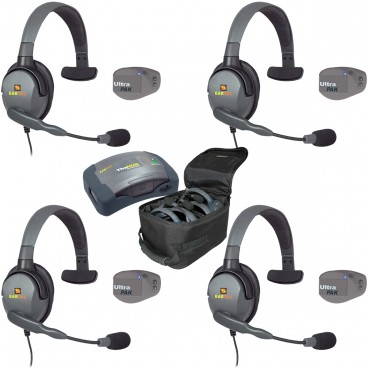 Eartec UPMX4GS4 UltraPAK 4-Person Intercom System with Max4G Single Headsets