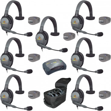 Eartec UPMX4GS7 UltraPAK 7-Person Intercom System with Max4G Single Headsets