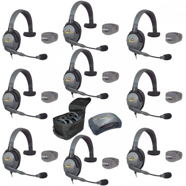 Eartec UPMX4GS9 UltraPAK 9-Person Intercom System with Max4G Single Headsets