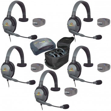 Eartec UPMX4GS5 UltraPAK 5-Person Intercom System with Max4G Single Headsets