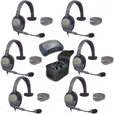 Eartec UPMX4GS6 UltraPAK 6-Person Intercom System with Max4G Single Headsets
