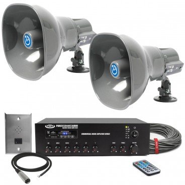 Warehouse Sound System with 2 Atlas Sound AP-15T Horns