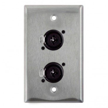 ProCo WP1063 Single Gang Wall Plate with Dual XLR-F and 1/4" TRS-F Combo Jacks