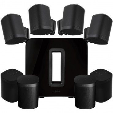 Wireless Retail Store Speaker System with 8 Sonos ONE Compact Smart Speakers with WiFi Music Streaming and Wireless Sub (Discontinued Components)