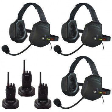Eartec Scrambler 3-User SC-1000 2-Way Radio System with XTreme Inline PTT Headsets