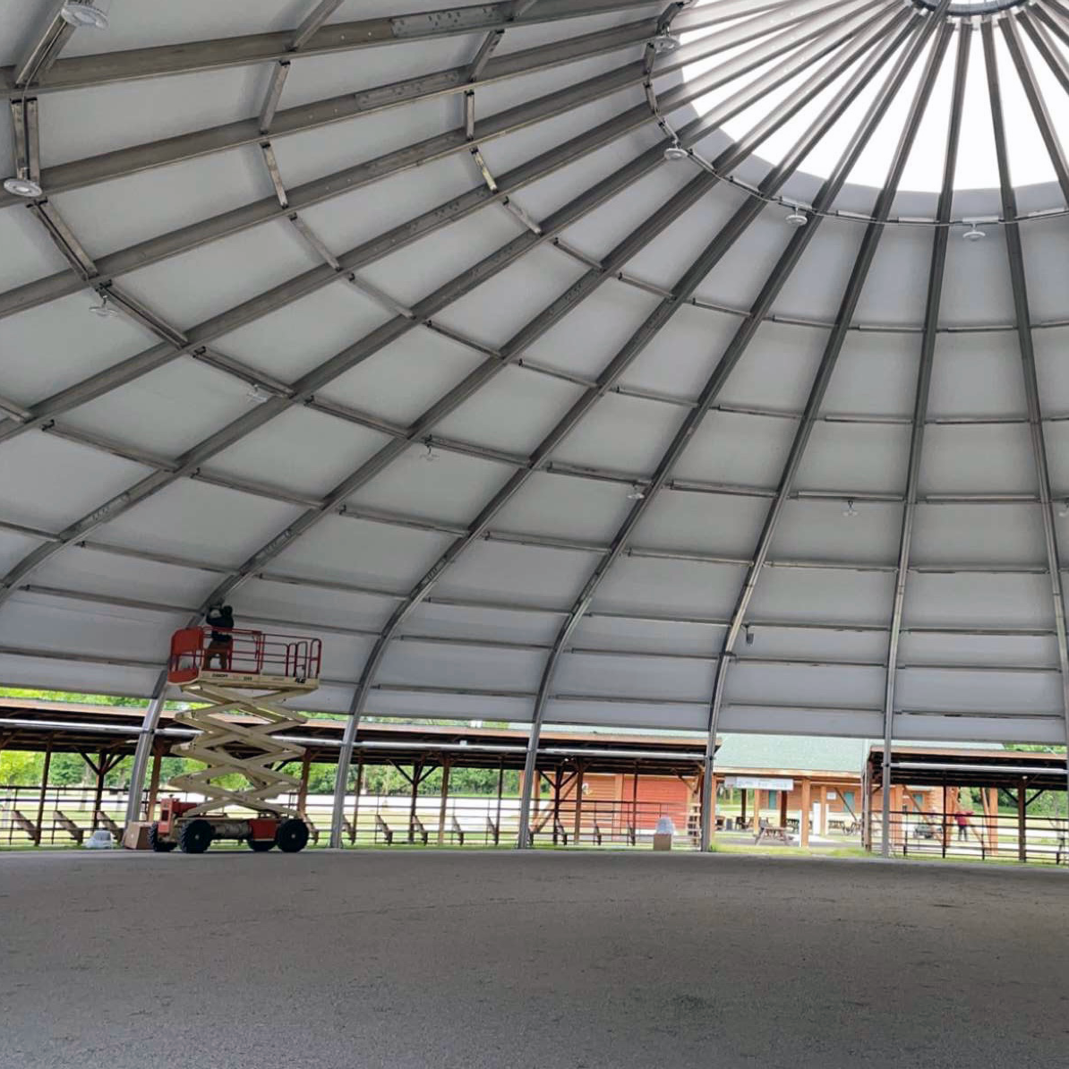 view of installed arena sound system for Bear Tracks Media