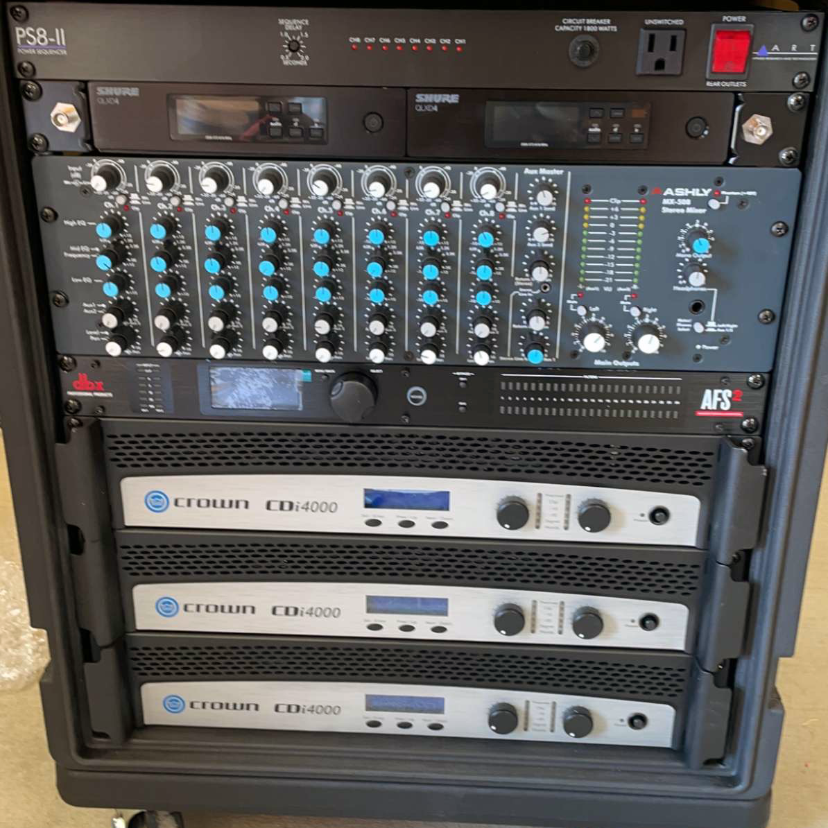 arena outdoor sound system rack