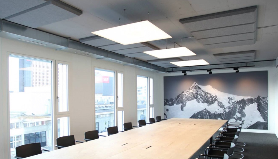 boardroom with acoustic sound treatment panels