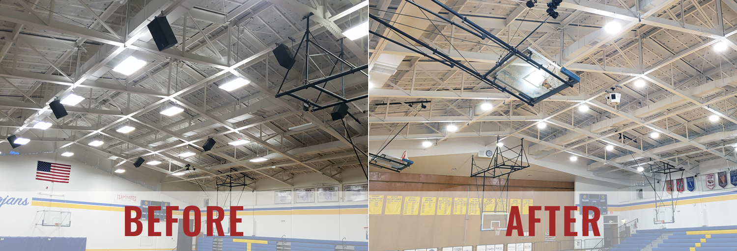 Before and After of School Gymnasium at a Public School in Nebraska